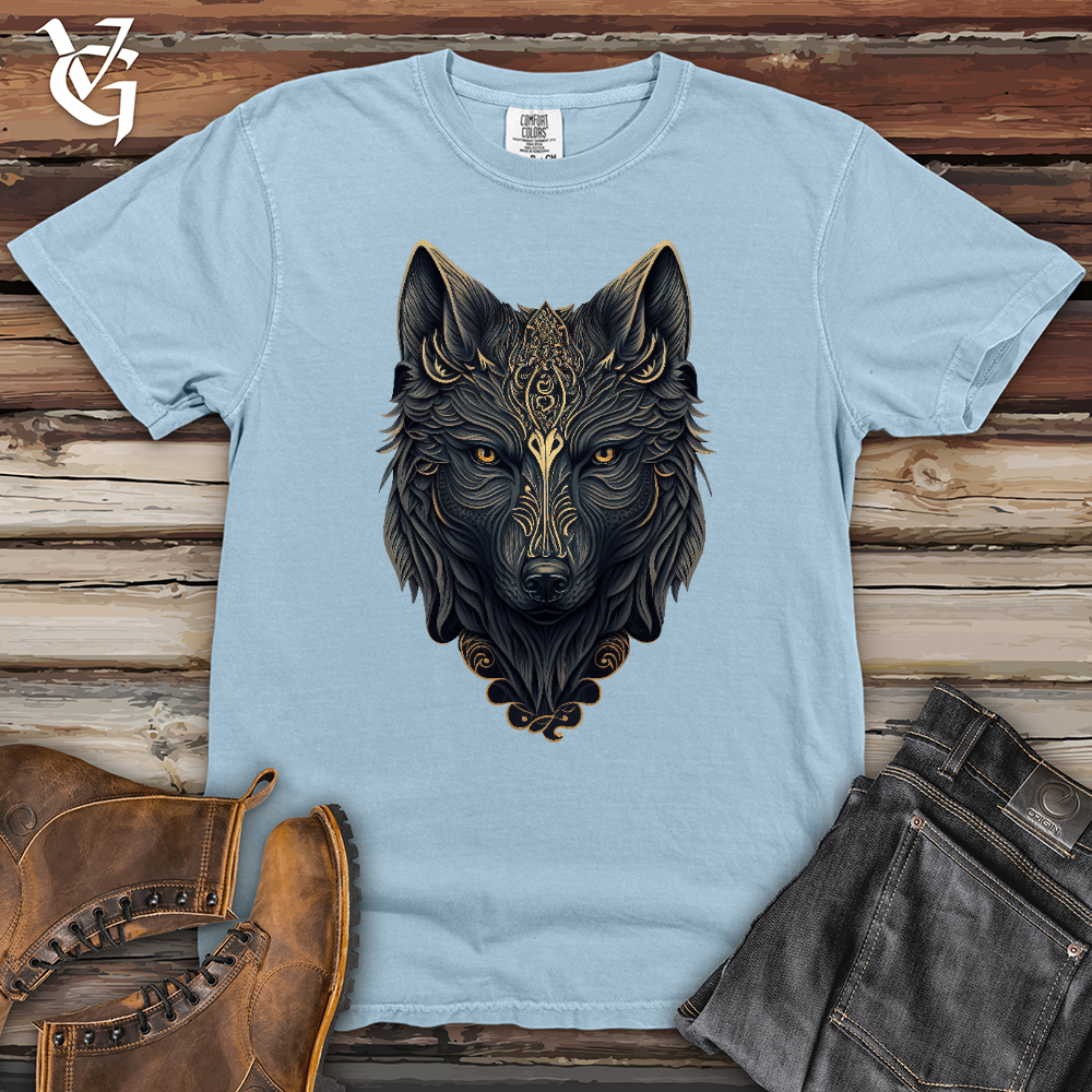 Viking Goods Wolf Head Heavy Cotton Comfort Colors Tee Hydrangea / L