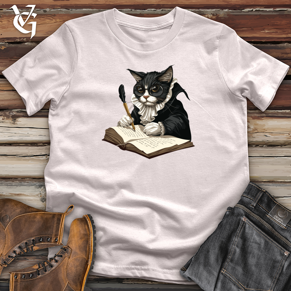 Viking Goods Cat Quill Author Softstyle Tee Ice Grey / L