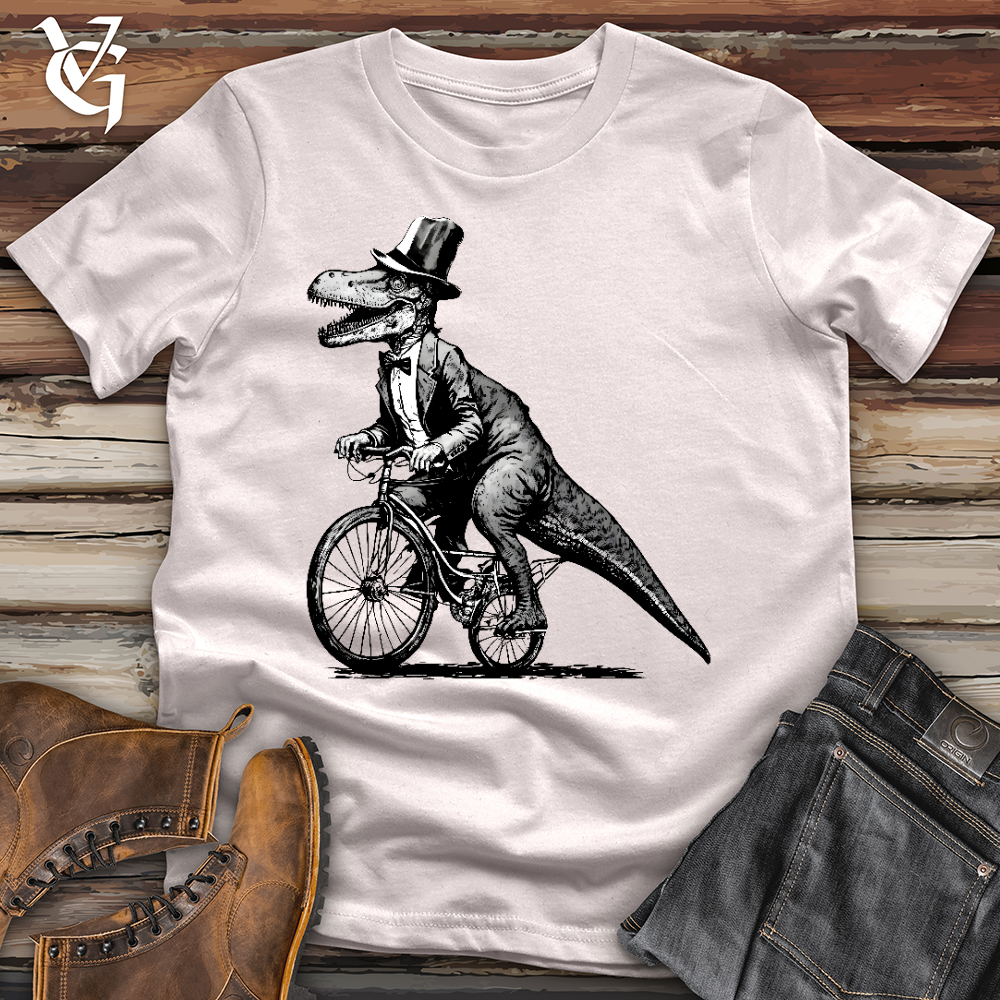Viking Goods Dinosaur Riding a Bike Softstyle Tee Ice Grey / L