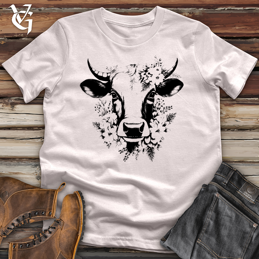 Viking Goods Floral Cow Softstyle Tee Ice Grey / L