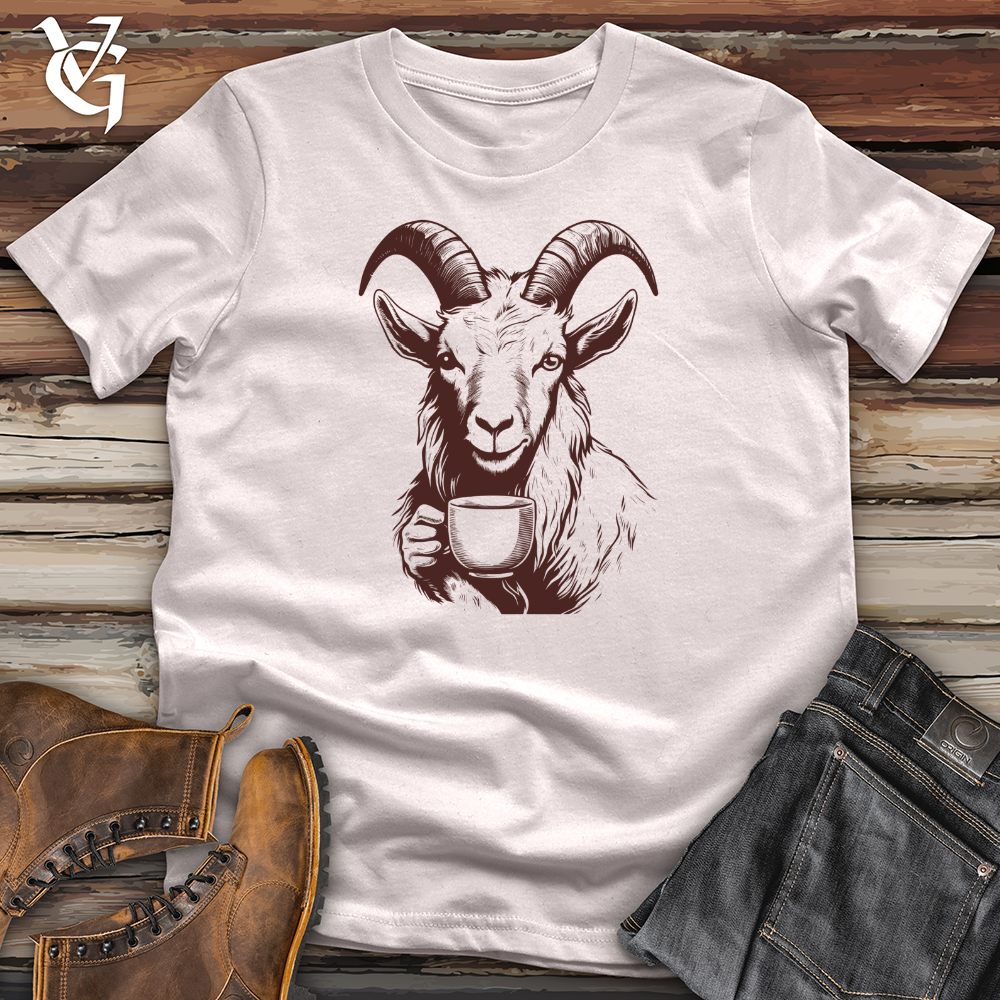 Viking Goods Goat Coffee Savoring Moments Softstyle Tee Ice Grey / L