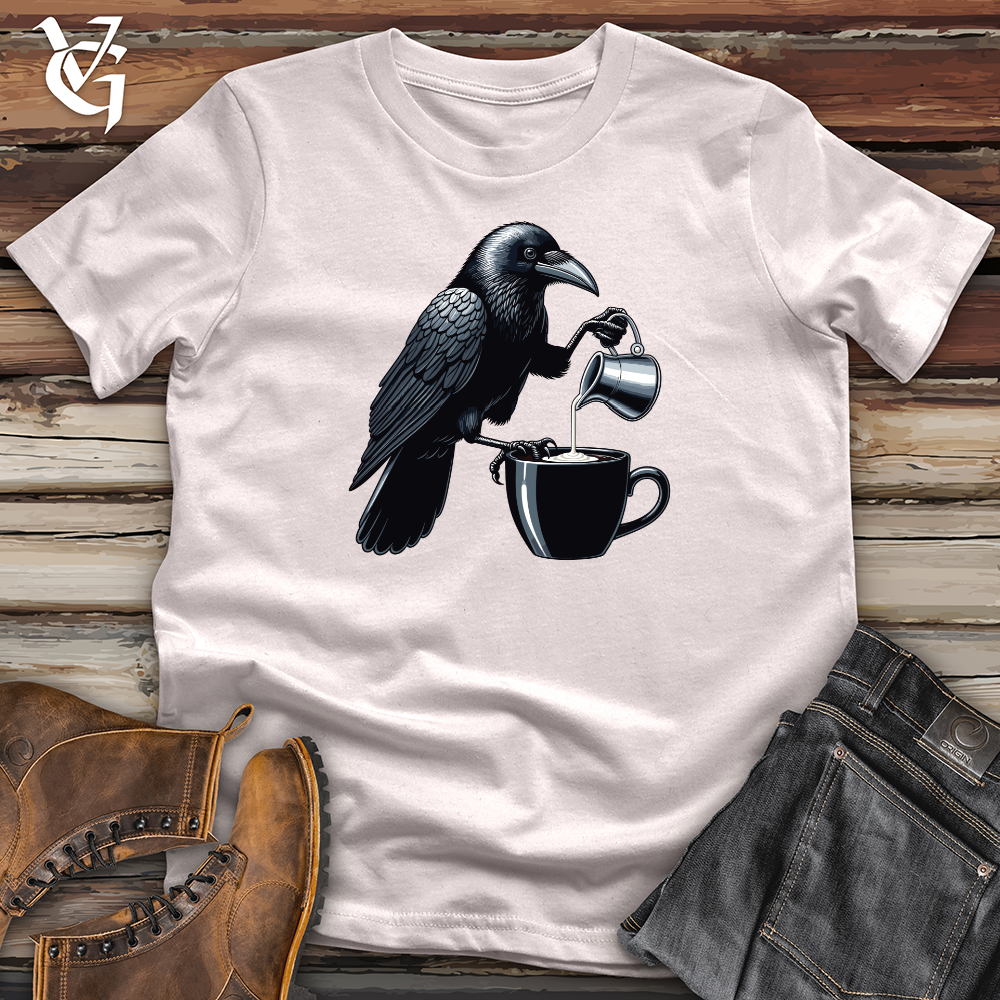 Viking Goods Raven Coffee'n Creamer Softstyle Tee Ice Grey / L