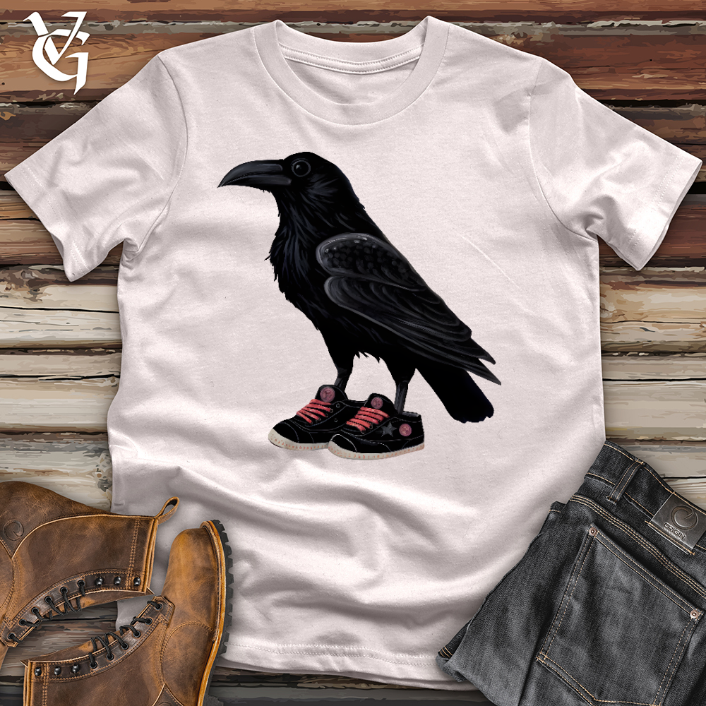 Viking Goods Raven Wearing Sneakers Softstyle Tee Ice Grey / L