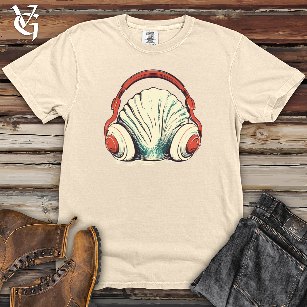 Viking Goods Clam Ocean Echo Headphone Vibes Heavy Cotton Comfort Colors Tee Ivory / L