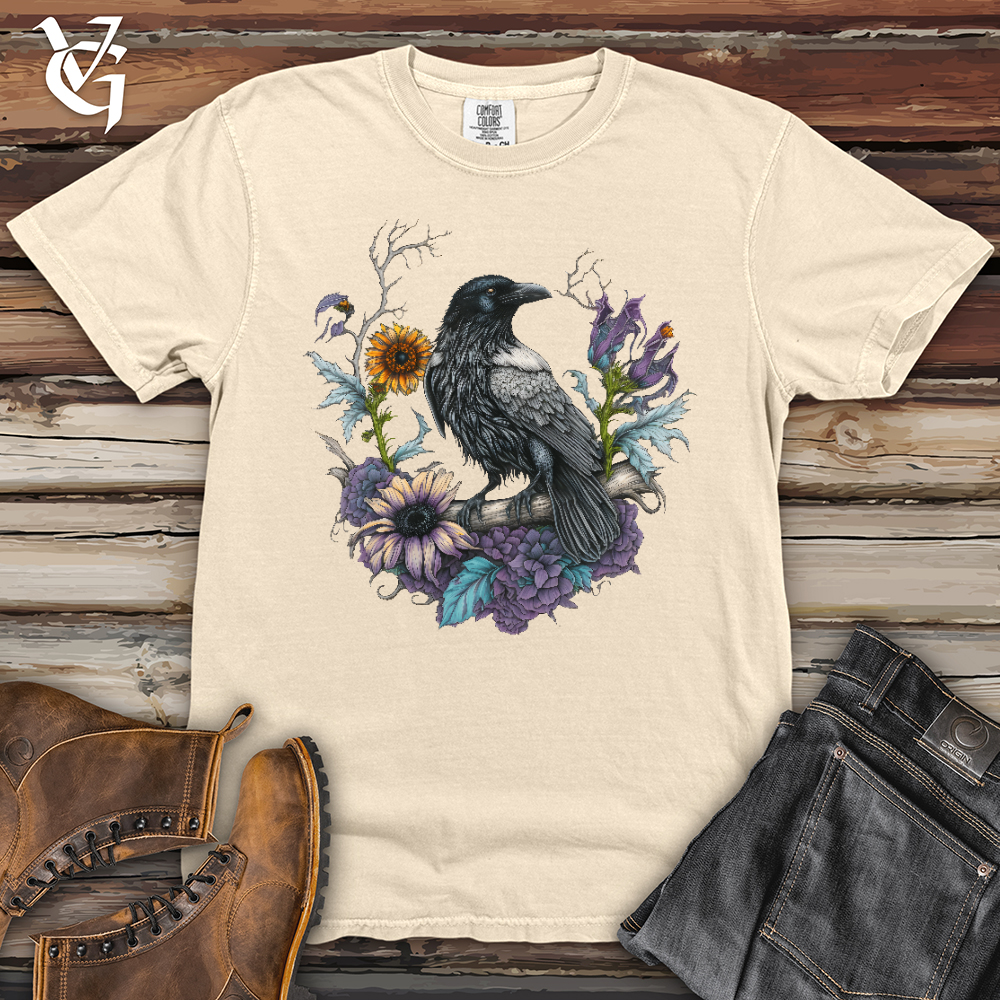 Viking Goods Flower Wreath Raven Heavy Cotton Comfort Colors Tee Ivory / L