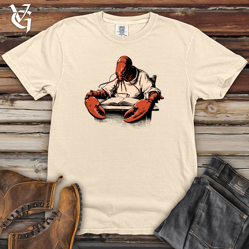 Viking Goods Lobster Literati Tranquil Read Heavy Cotton Comfort Colors Tee Ivory / L