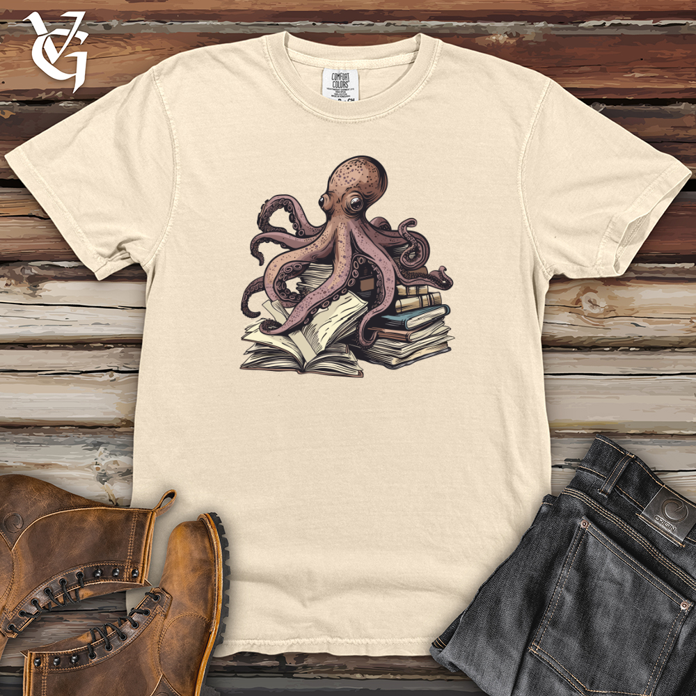 Viking Goods Octopus Book Wisdom Heavy Cotton Comfort Colors Tee Ivory / L