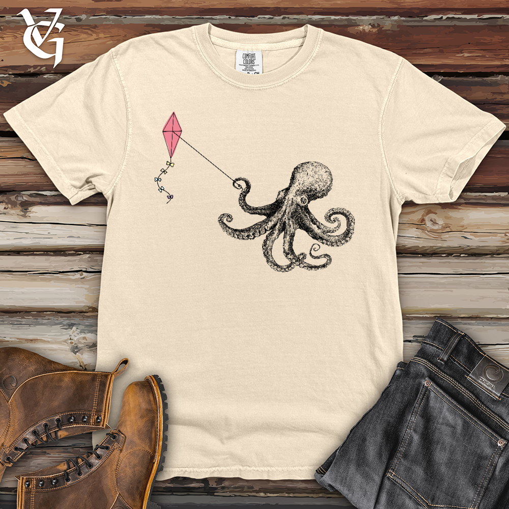 Viking Goods Octopus Flying Kyte Heavy Cotton Comfort Colors Tee Ivory / L