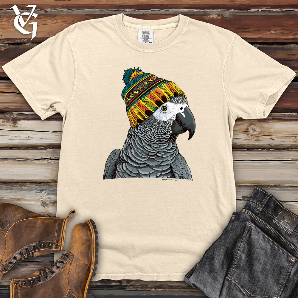 Viking Goods Parrot Beanie Look Heavy Cotton Comfort Colors Tee Ivory / L