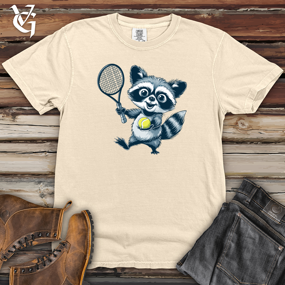 Viking Goods Raccoon Tennis Pro Heavy Cotton Comfort Colors Tee Ivory / L