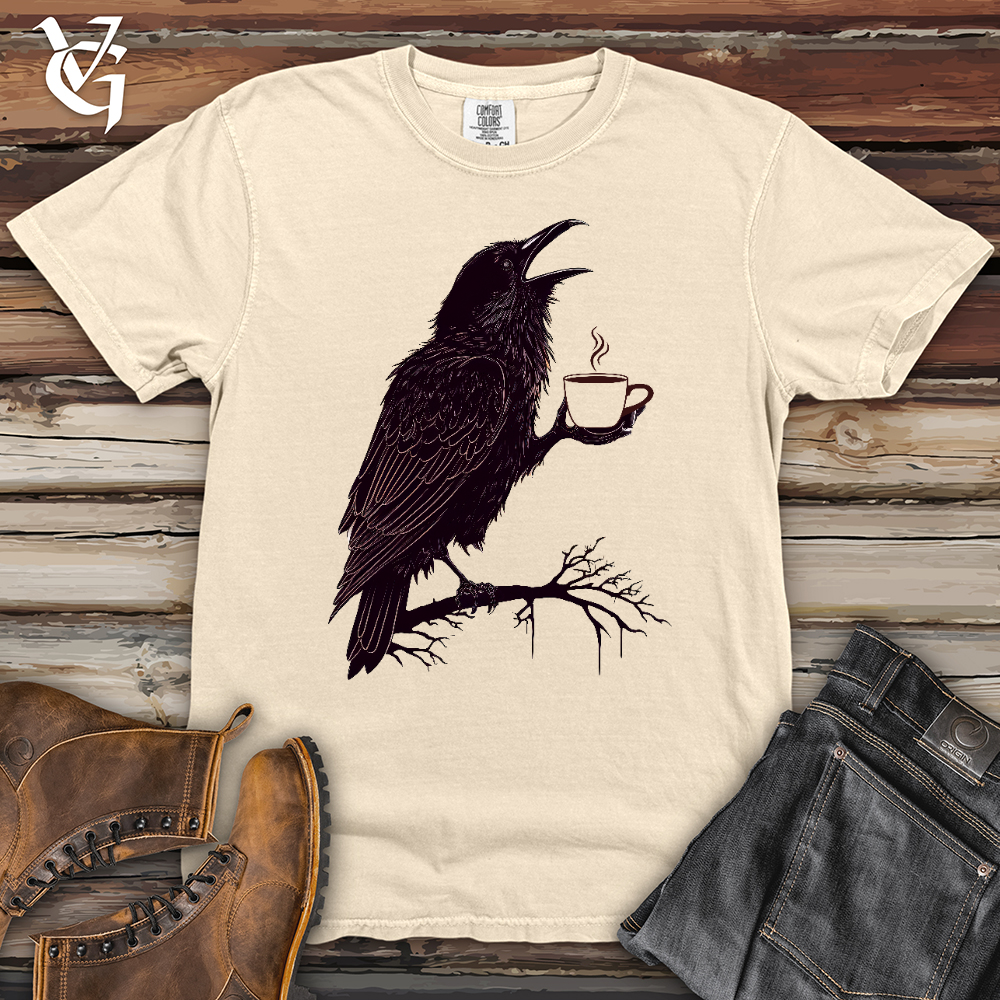 Viking Goods Raven Coffee Art Heavy Cotton Comfort Colors Tee Ivory / L