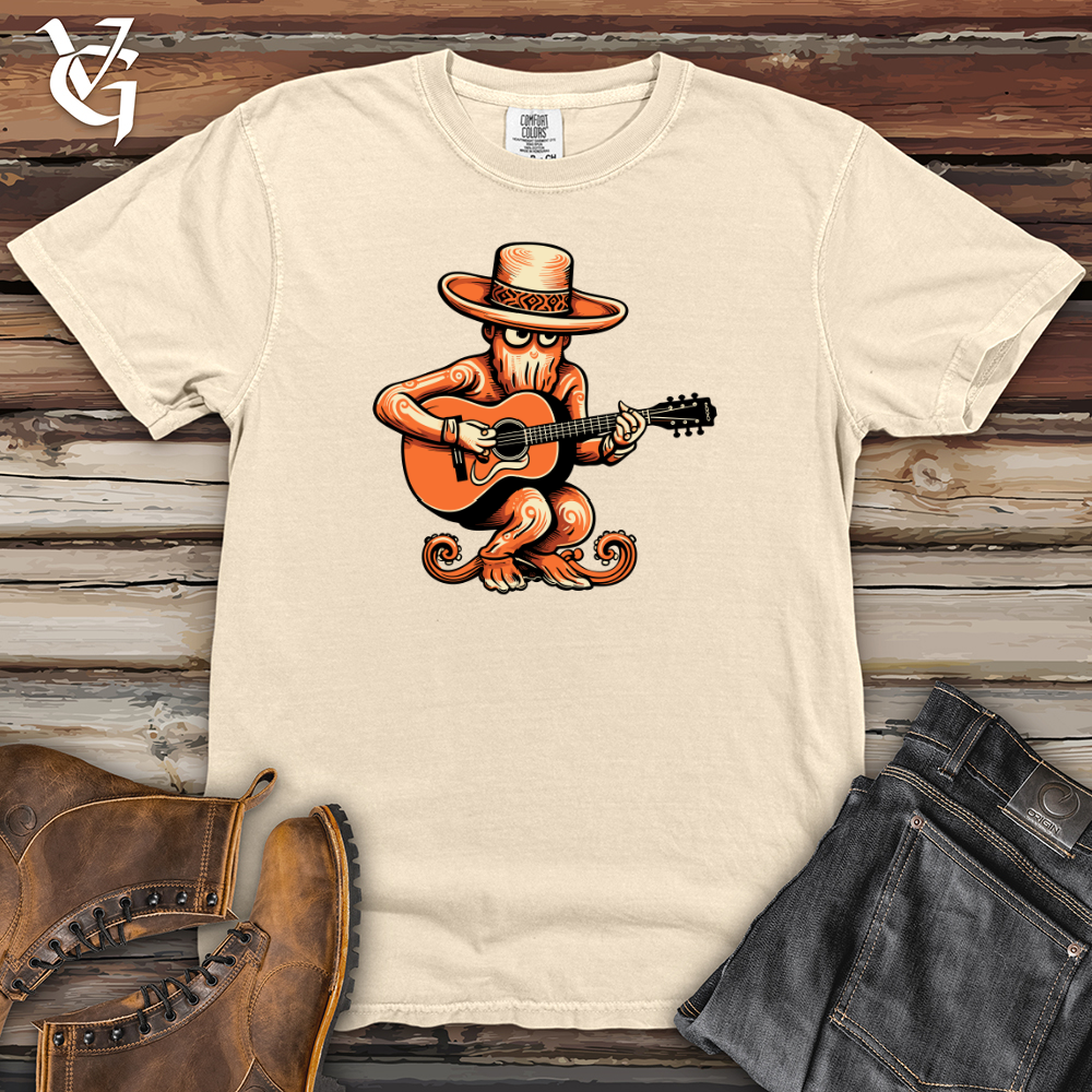 Viking Goods Retro Guitar Strumming Octopus Heavy Cotton Comfort Colors Tee Ivory / L