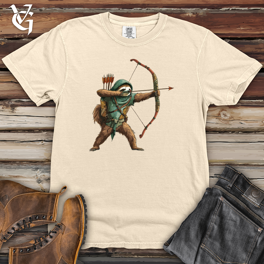 Viking Goods Sloth Archer Adventure Heavy Cotton Comfort Colors Tee Ivory / L
