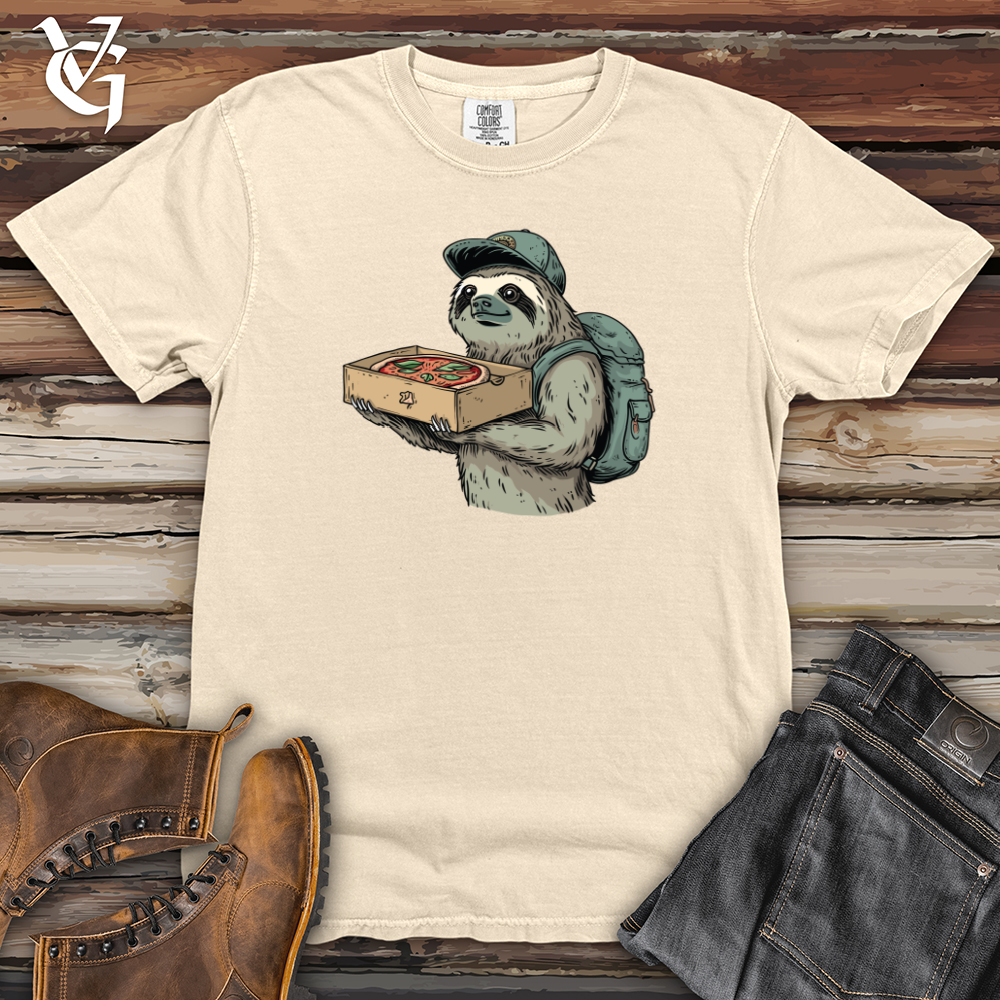 Viking Goods Sloth Pizza Delivery Heavy Cotton Comfort Colors Tee Ivory / L