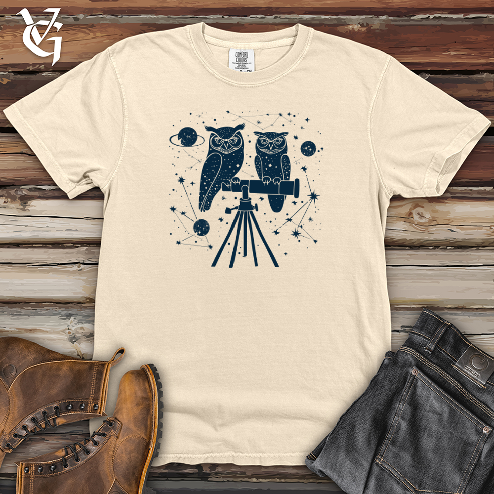 Viking Goods Stargazer Owls Night Heavy Cotton Comfort Colors Tee Ivory / L