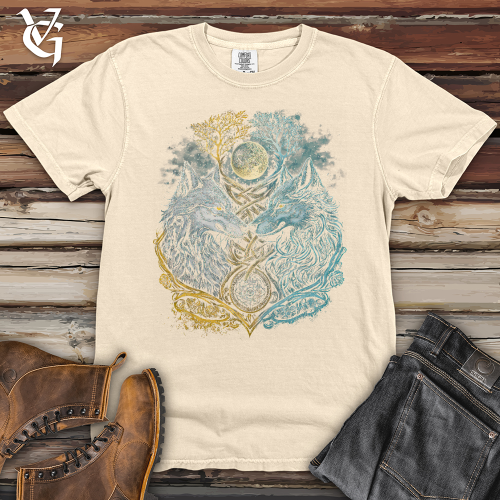 Viking Goods Two Wolf Heavy Cotton Comfort Colors Tee Black / L