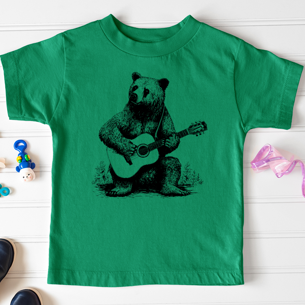 Viking Goods Bear Guitarist Toddler Tee Kelly / 2T