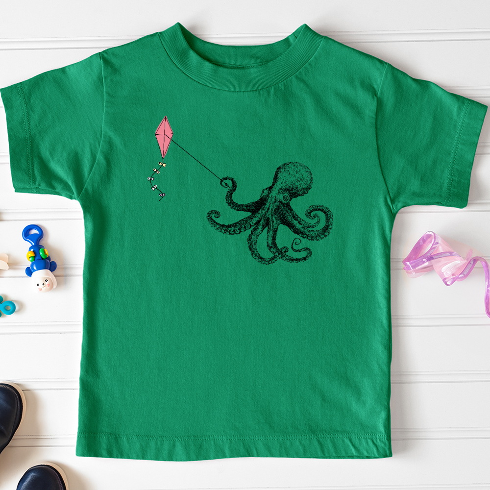 Viking Goods Octopus Flying Kyte Toddler Tee Kelly / 2T