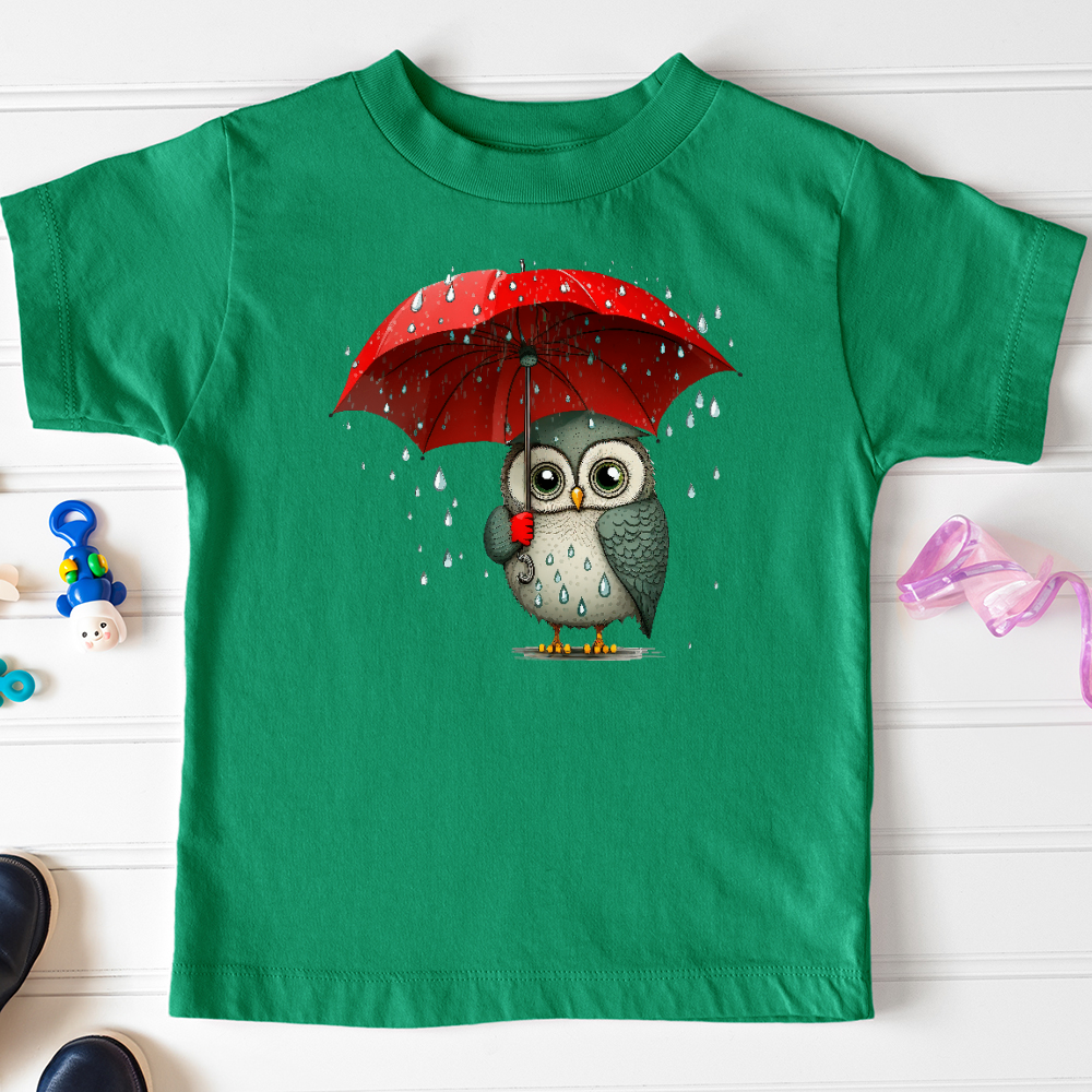 Viking Goods Owl in the Rain Toddler Tee Kelly / 2T