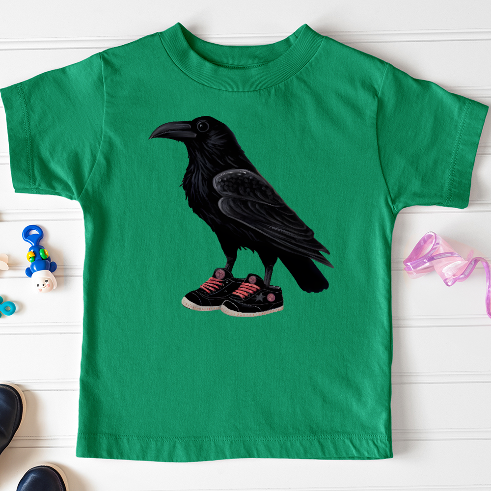 Viking Goods Raven Wearing Sneakers Toddler Tee Kelly / 2T