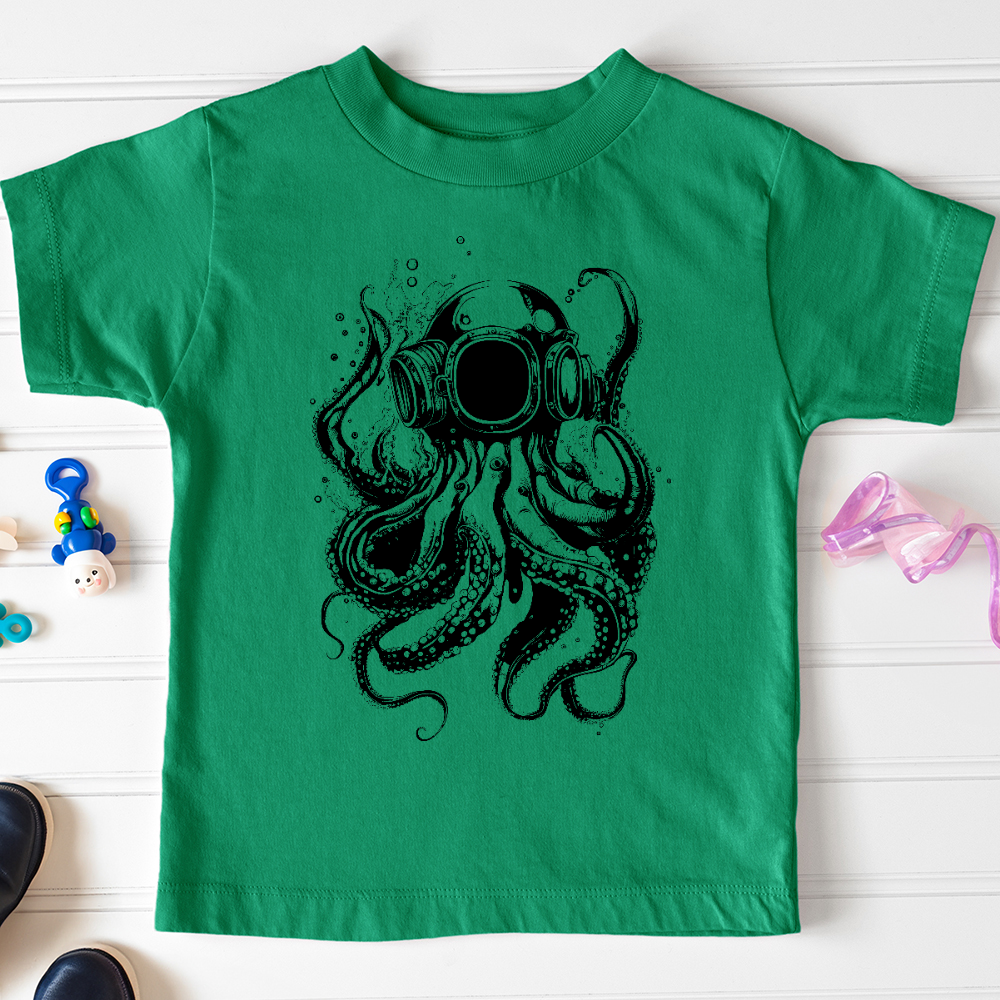 Viking Goods Scuba Octopus Toddler Tee Kelly / 2T