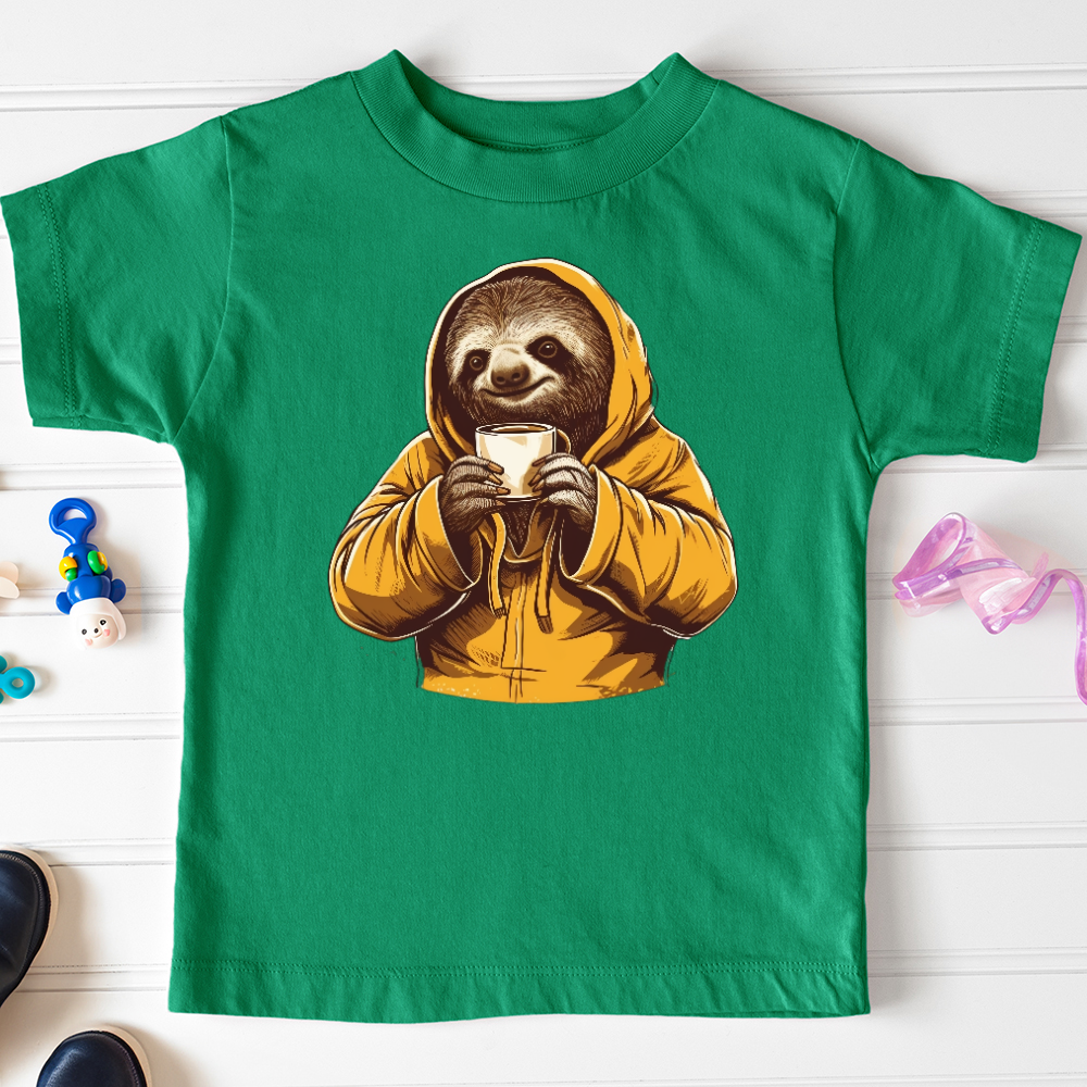Viking Goods Sloth Coffee Toddler Tee Kelly / 2T