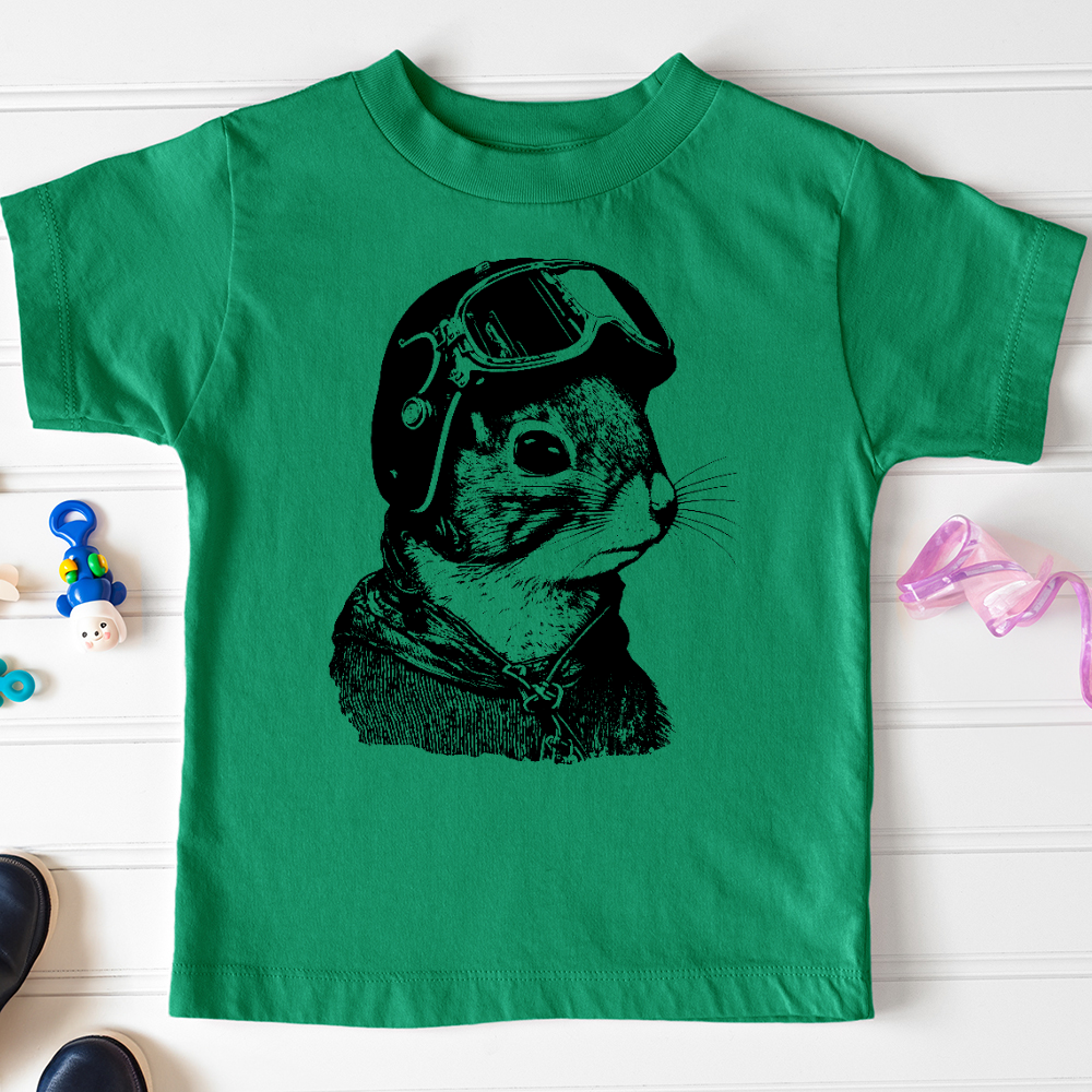 Viking Goods Squirrel Fighter Pilot Toddler Tee Kelly / 2T
