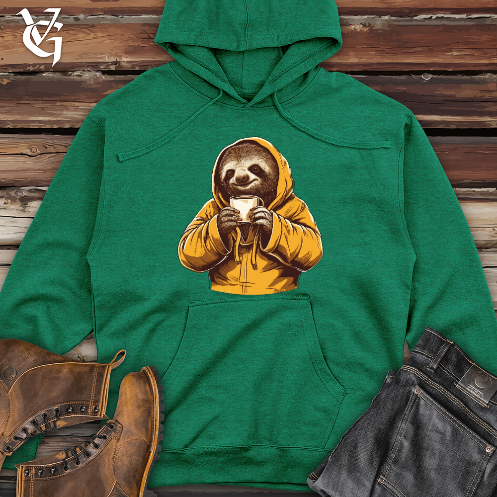 Sloth Coffee Midweight Hooded Sweatshirt