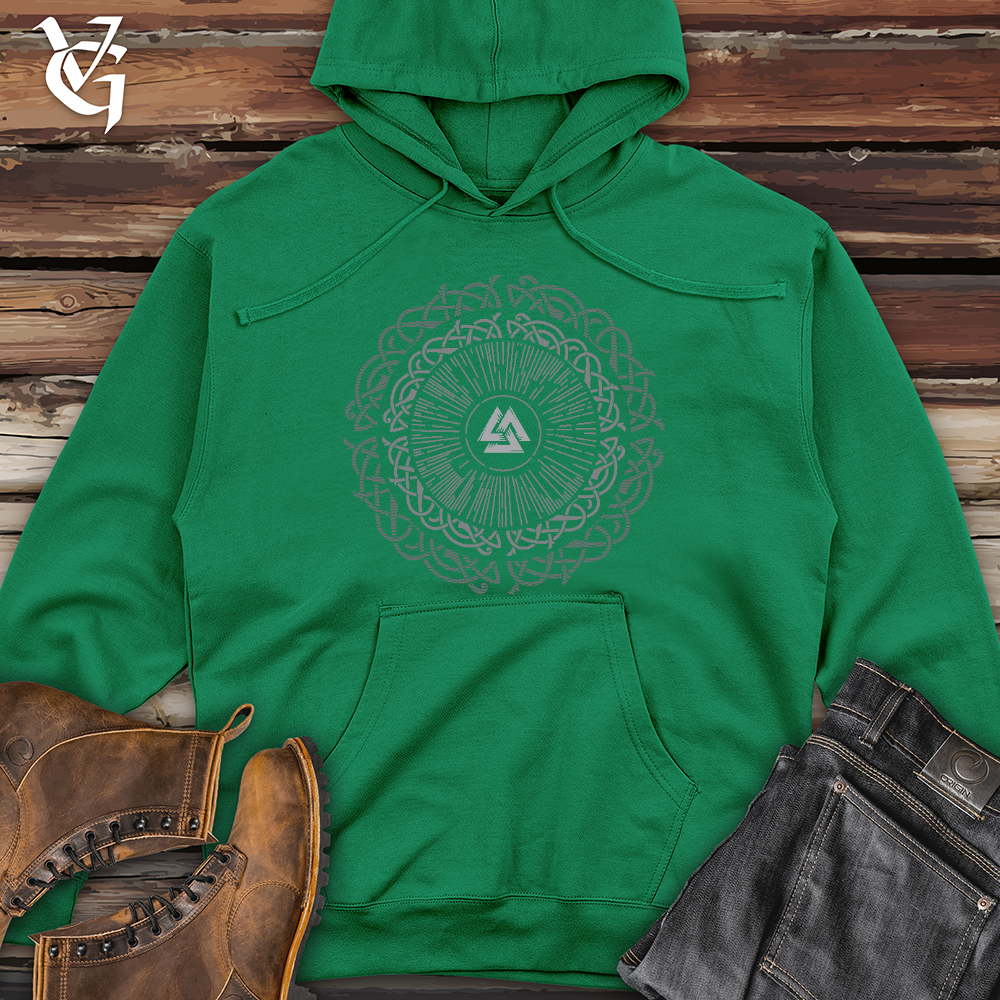 Viking Goods Ancient Round Celtic Midweight Hooded Sweatshirt Kelly Green / L