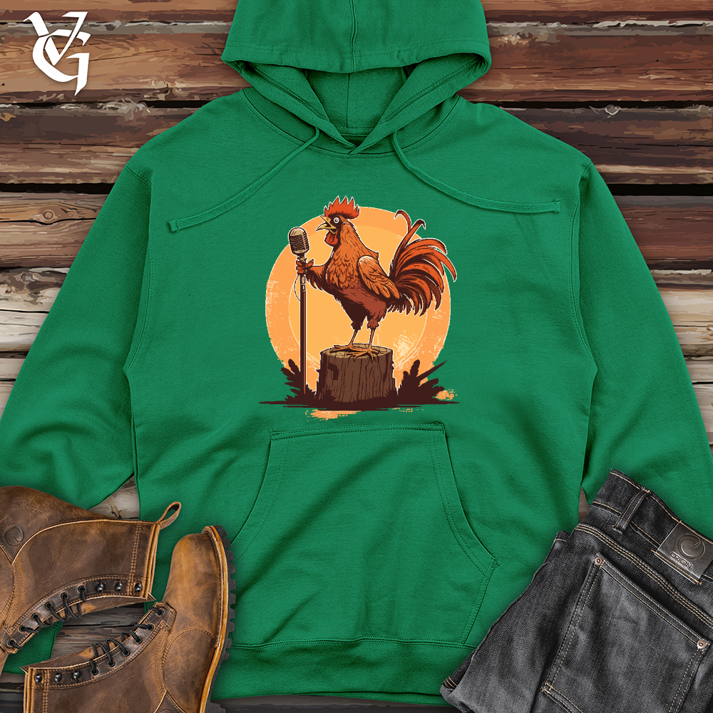 Viking Goods Chicken Rockstar Midweight Hooded Sweatshirt Kelly Green / L