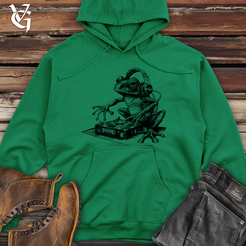 Viking Goods Dj Frog Midweight Hooded Sweatshirt Kelly Green / L