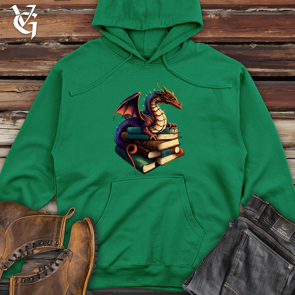 Viking Goods Dragon Book Hoarder Midweight Hooded Sweatshirt Kelly Green / L