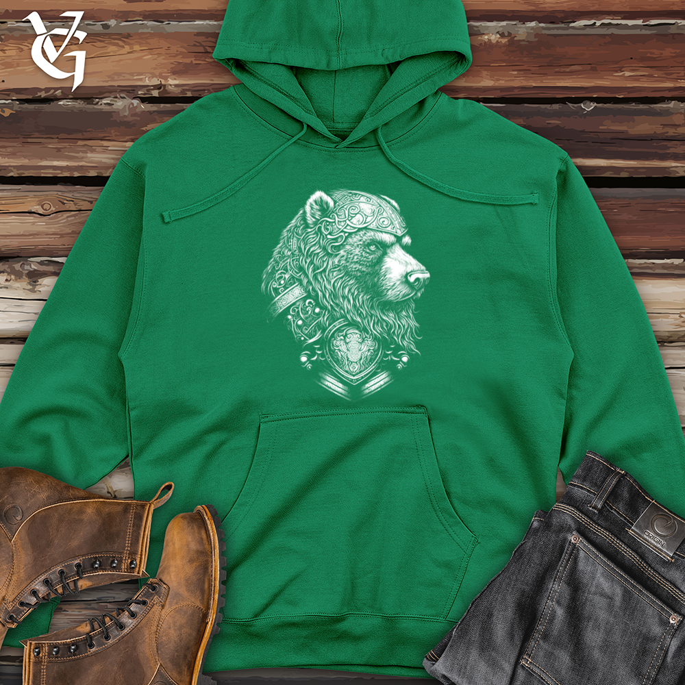 Viking Goods Handsome Celtic Bear Midweight Hooded Sweatshirt Kelly Green / L