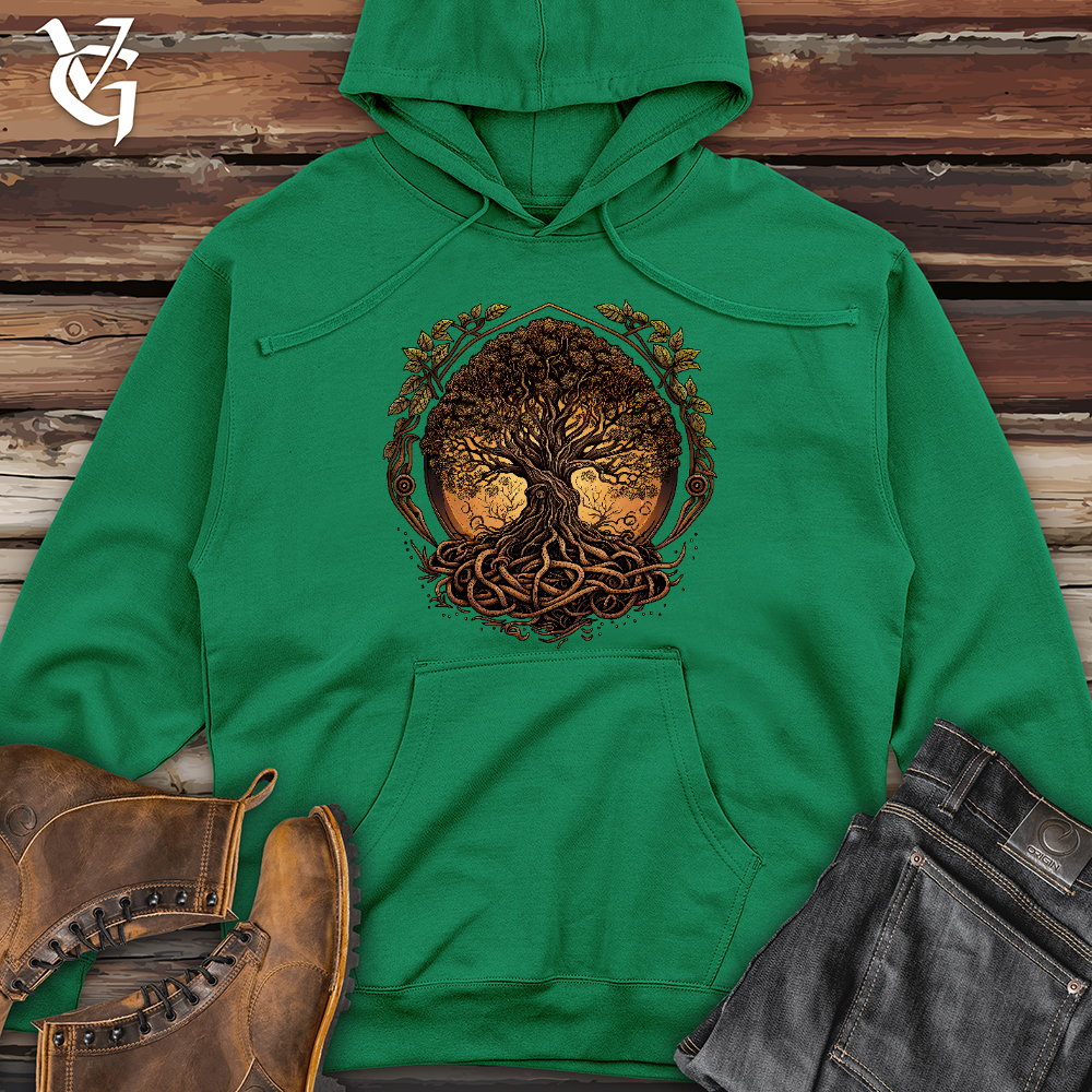 Viking Goods Illuminated Tree Midweight Hooded Sweatshirt Kelly Green / L