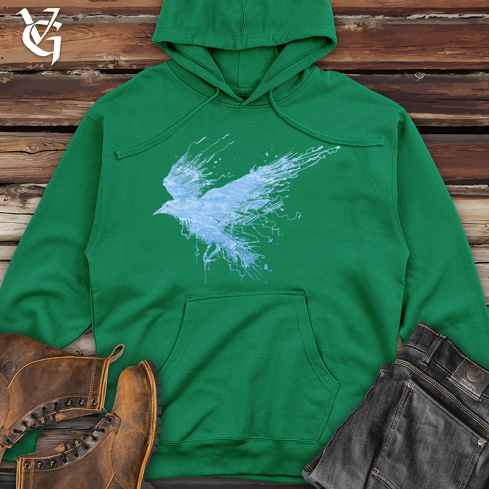 Viking Goods Smokey Winter Raven Midweight Hooded Sweatshirt Kelly Green / L