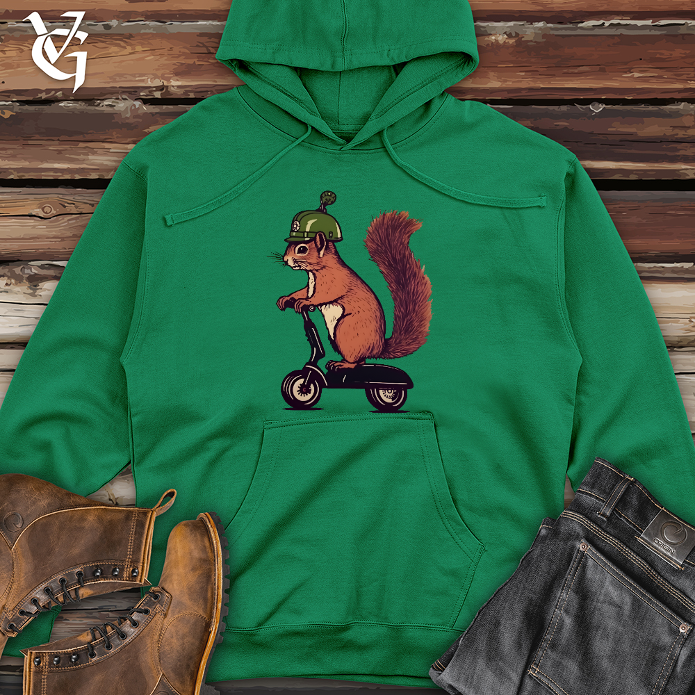 Viking Goods Squirrel Scoot Midweight Hooded Sweatshirt Kelly Green / L