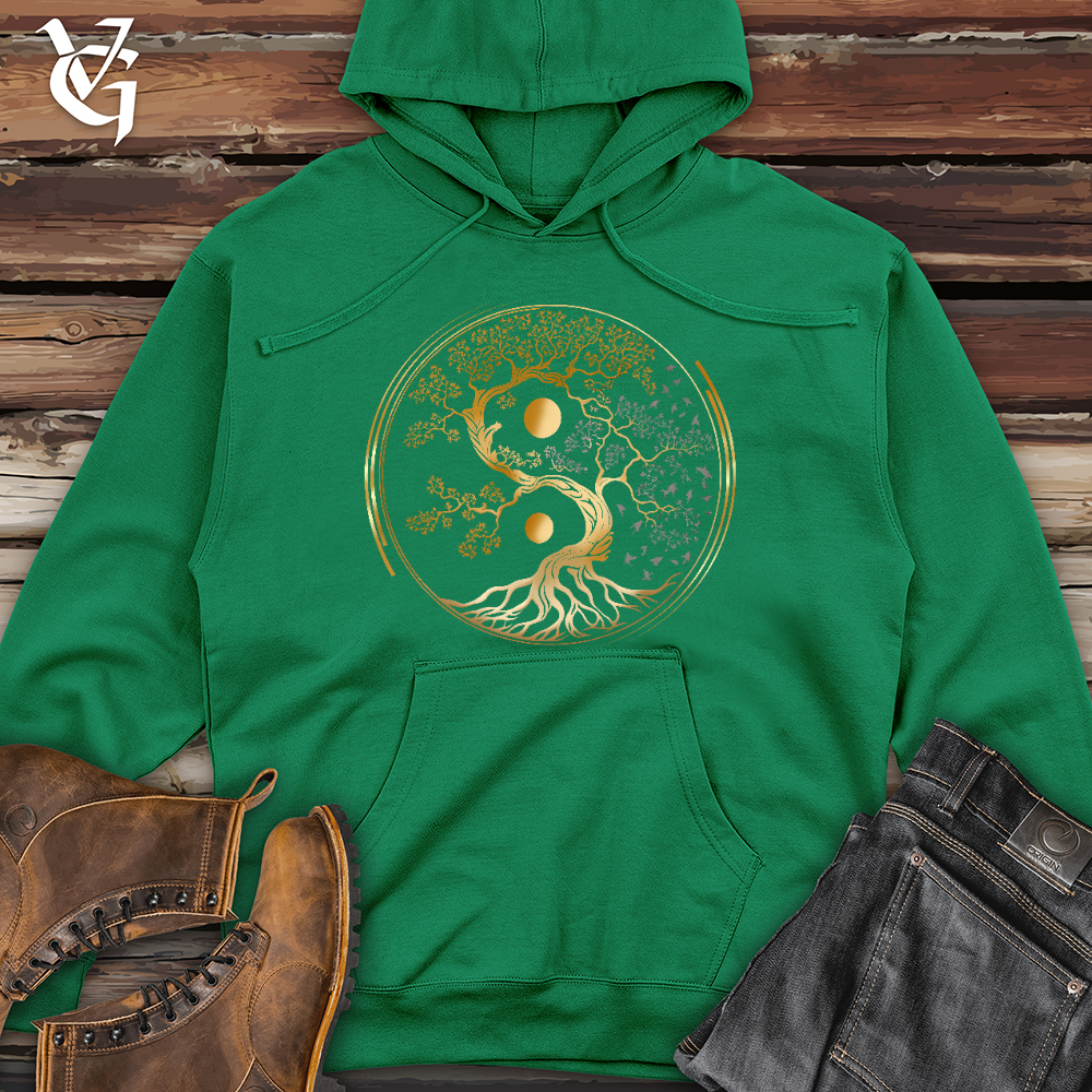Viking Goods Tree of Life Yin Yang Midweight Hooded Sweatshirt Kelly Green / L