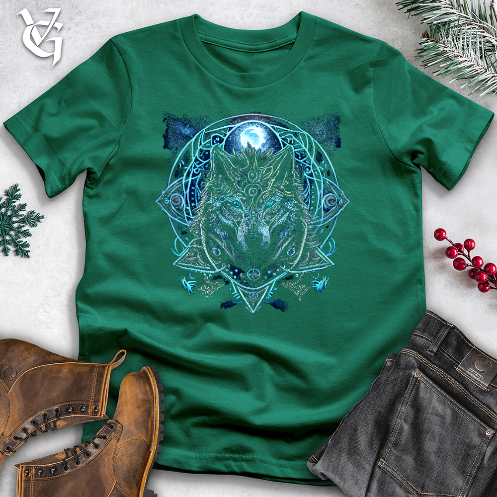 Viking Goods Celtic Fenrir Wolf Cotton Tee Kelly / L