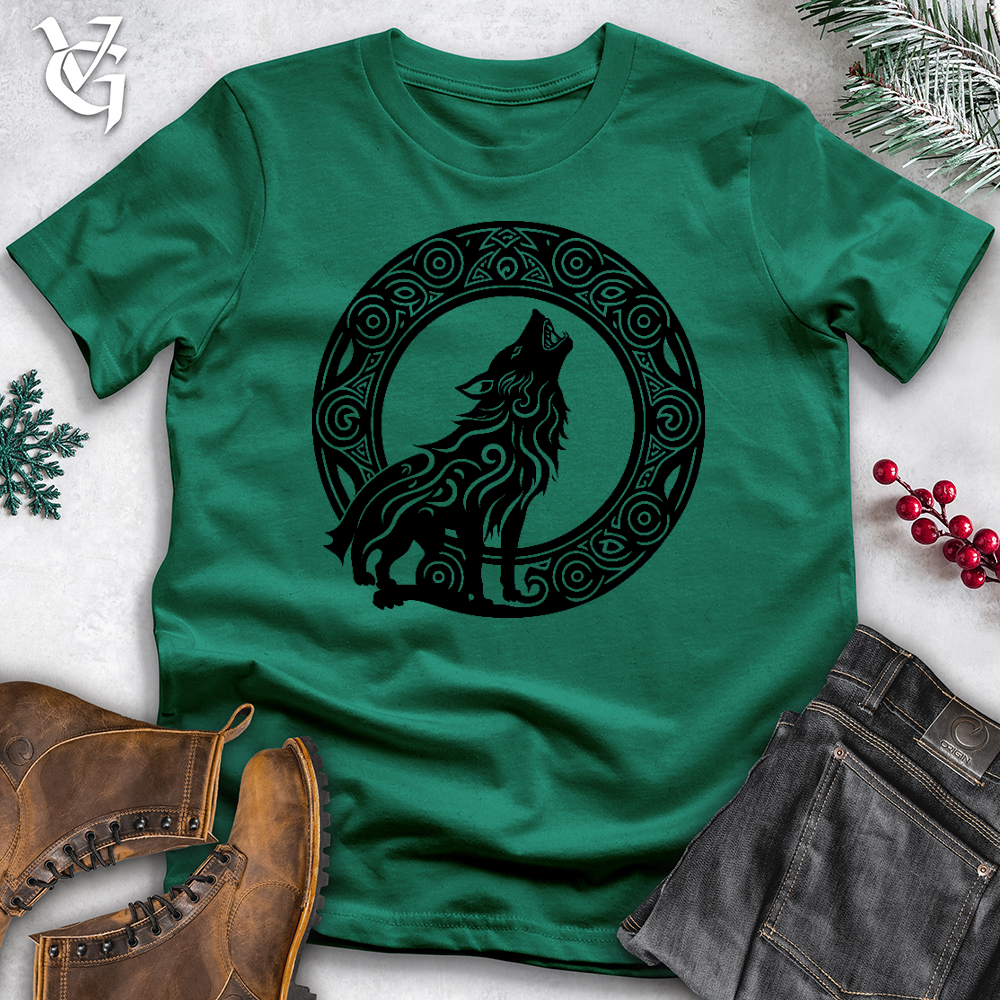 Viking Goods Howling Celtic Wolf Cotton Tee Kelly / L