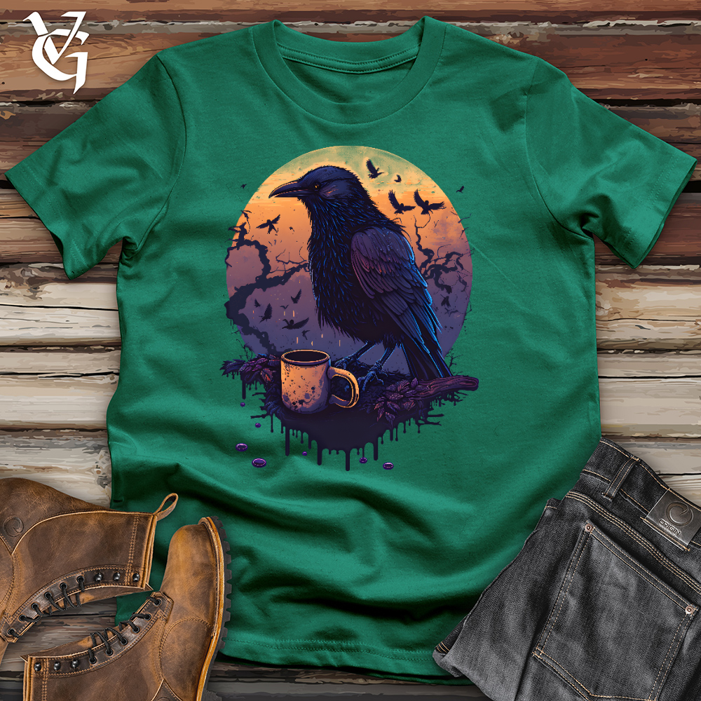 Viking Goods Morning Raven Brew Cotton Tee Kelly / L