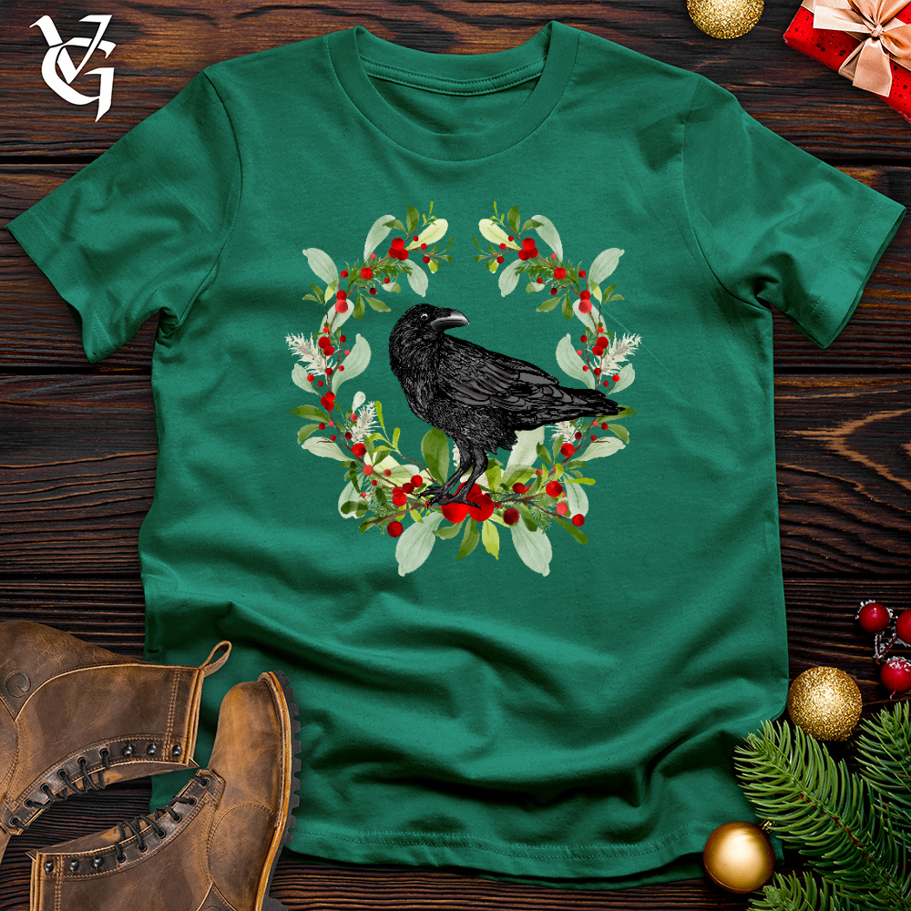 Viking Goods Raven of the Holly Cotton Tee Kelly / L