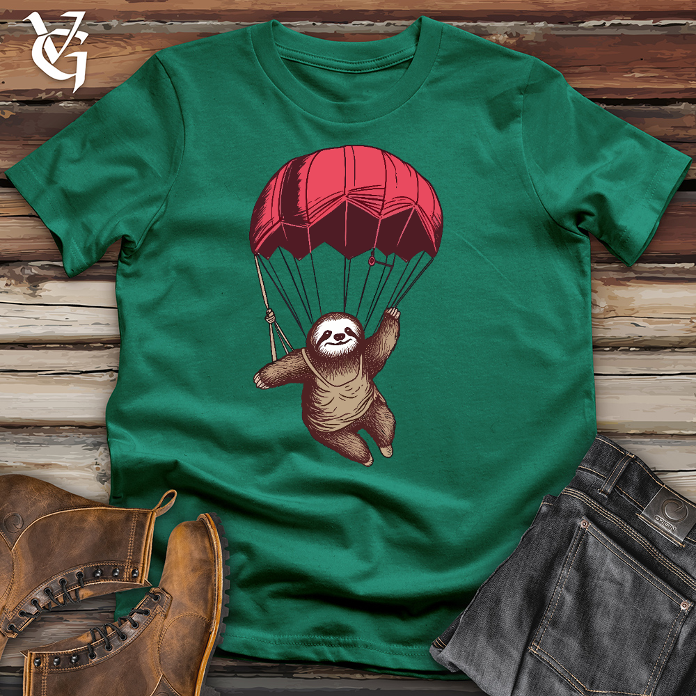 Viking Goods Skydiving Sloth Cotton Tee Kelly / L