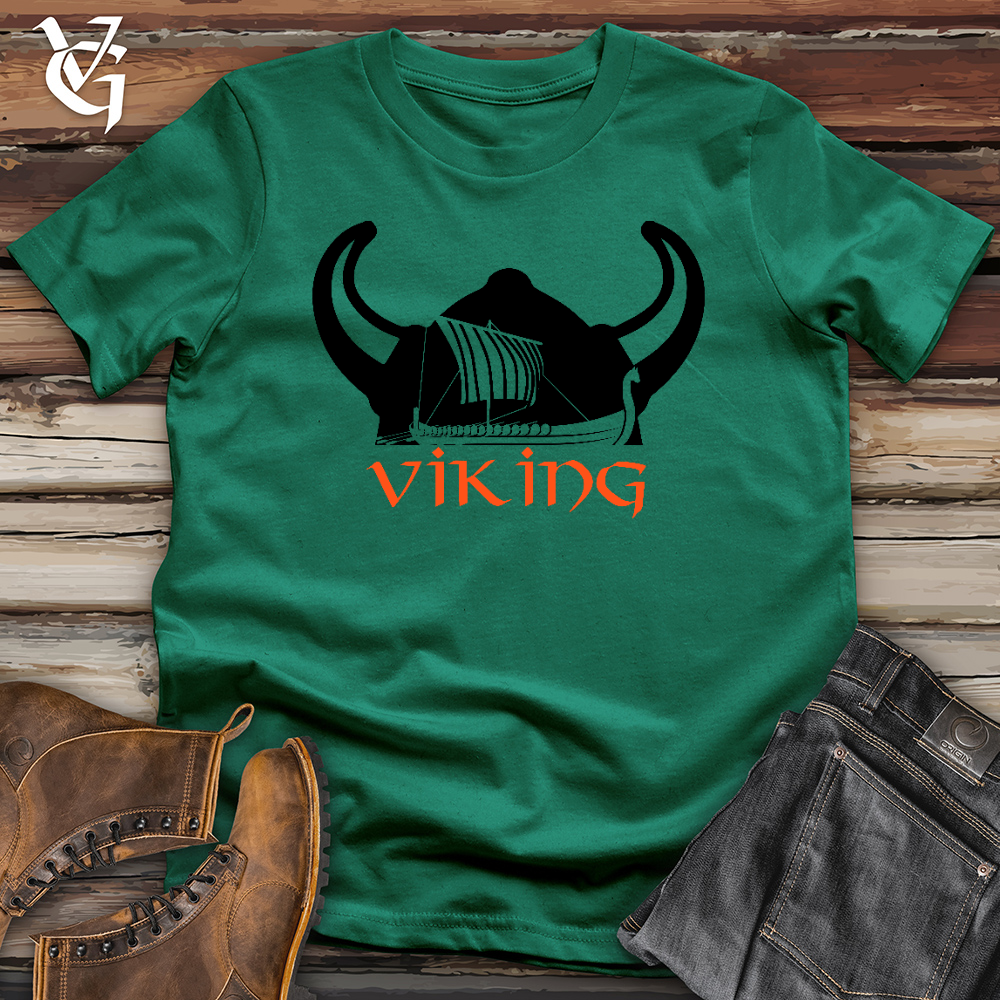 Viking Goods The Helmet & The Longboat Cotton Tee Kelly / L