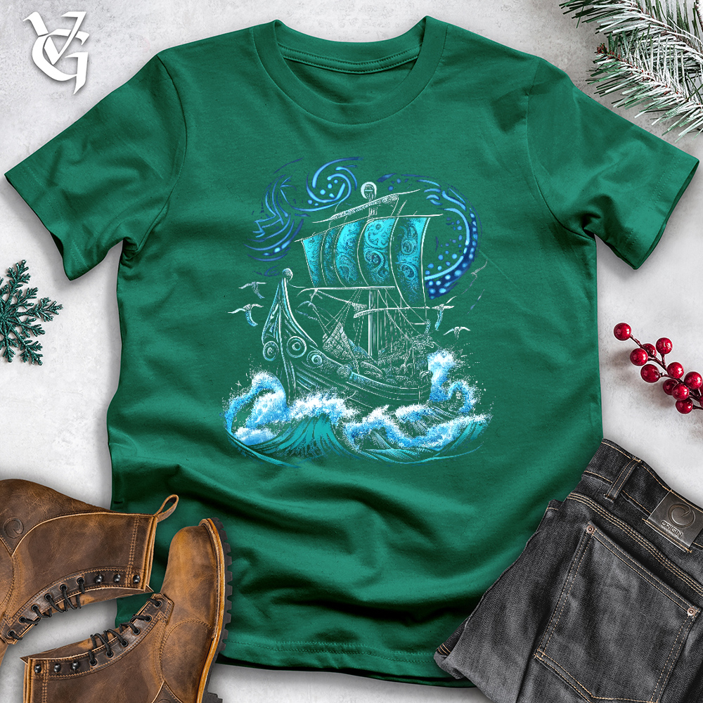 Viking Goods Viking Warrior Ship Cotton Tee Kelly / L