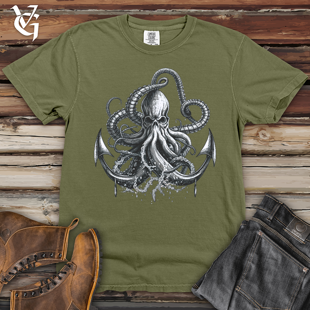 Viking Goods Anchored Octopus Heavy Cotton Comfort Colors Tee Black / L