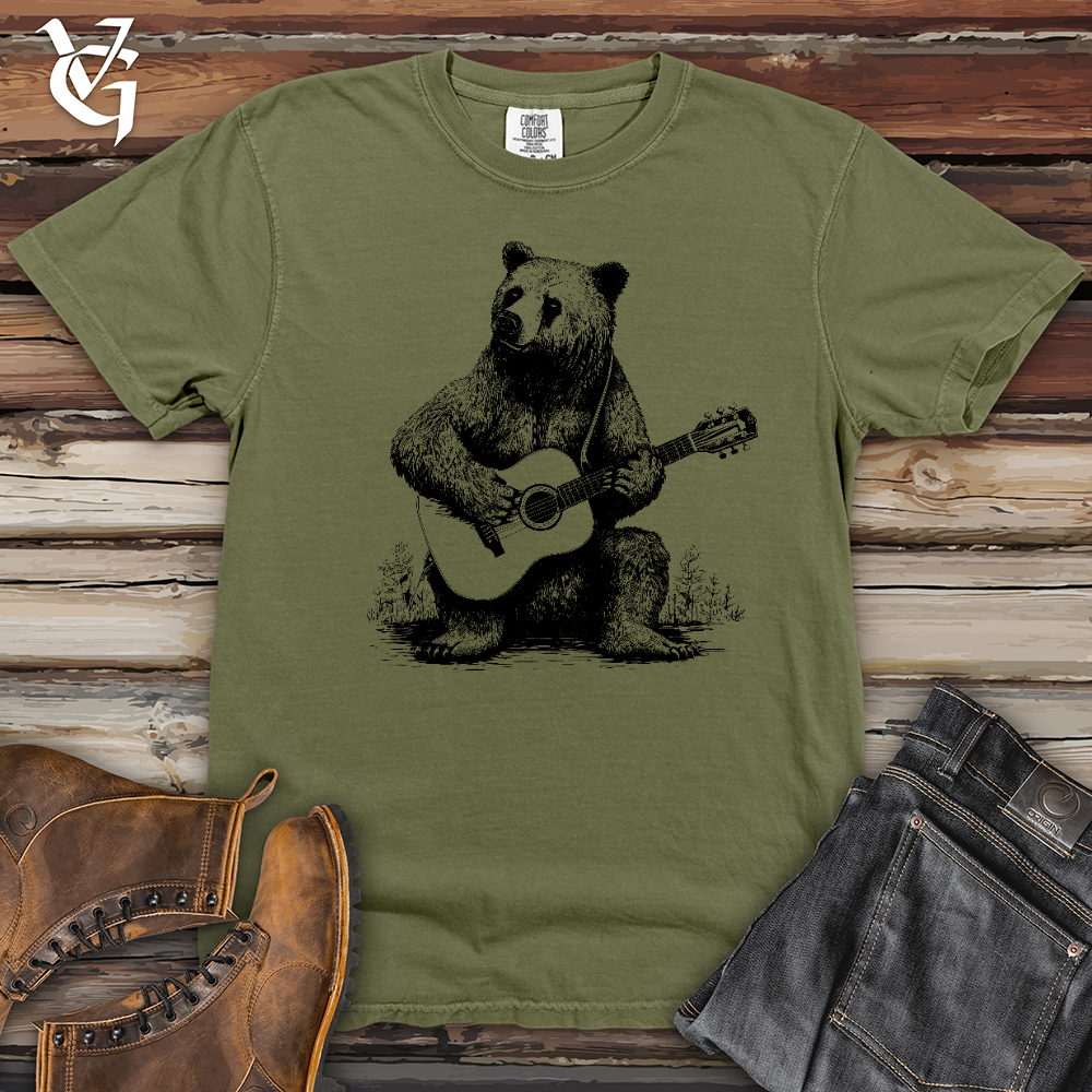 Viking Goods Bear Guitarist Heavy Cotton Comfort Colors Tee Khaki / L