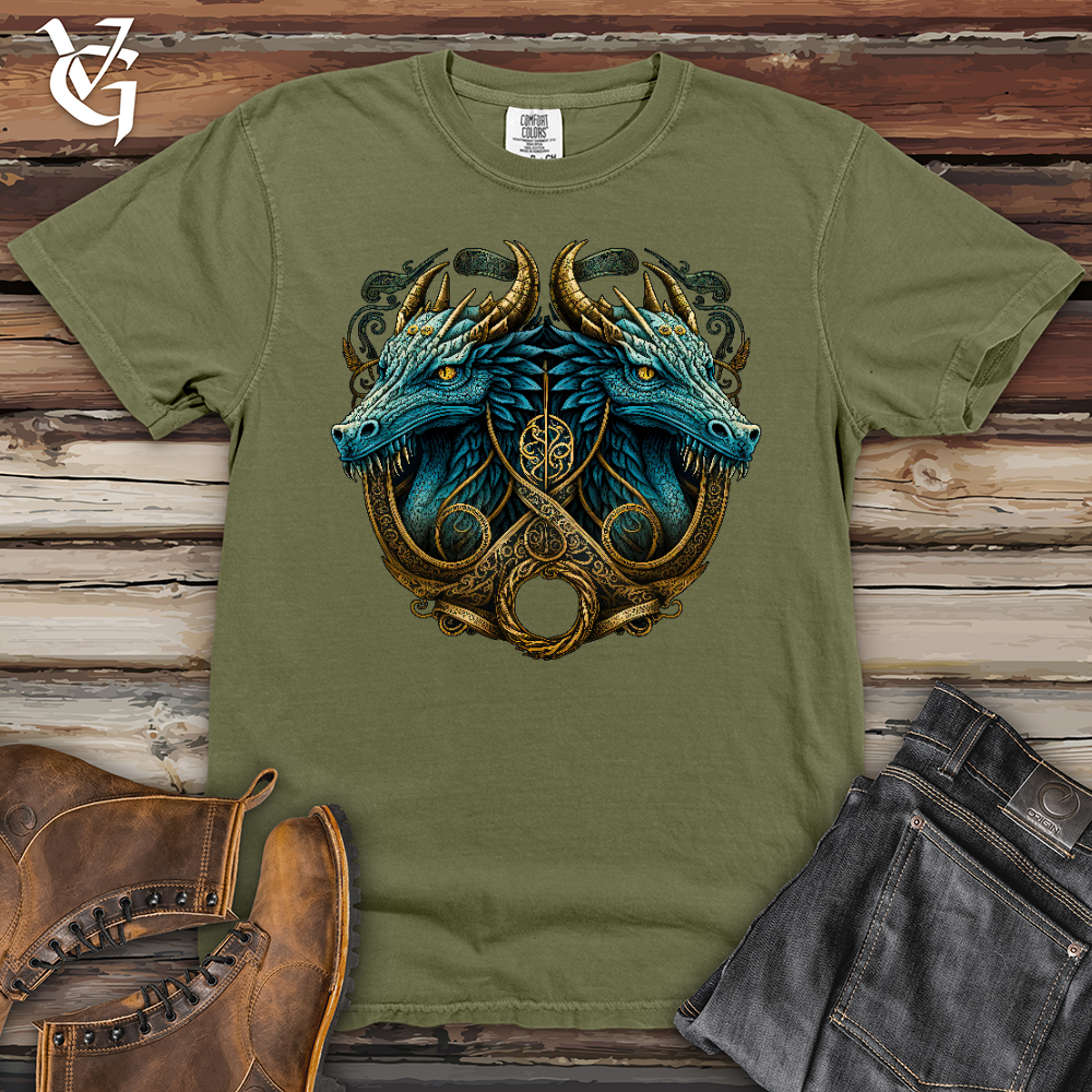 Viking Goods Dragon Reflection Heavy Cotton Comfort Colors Tee Khaki / L