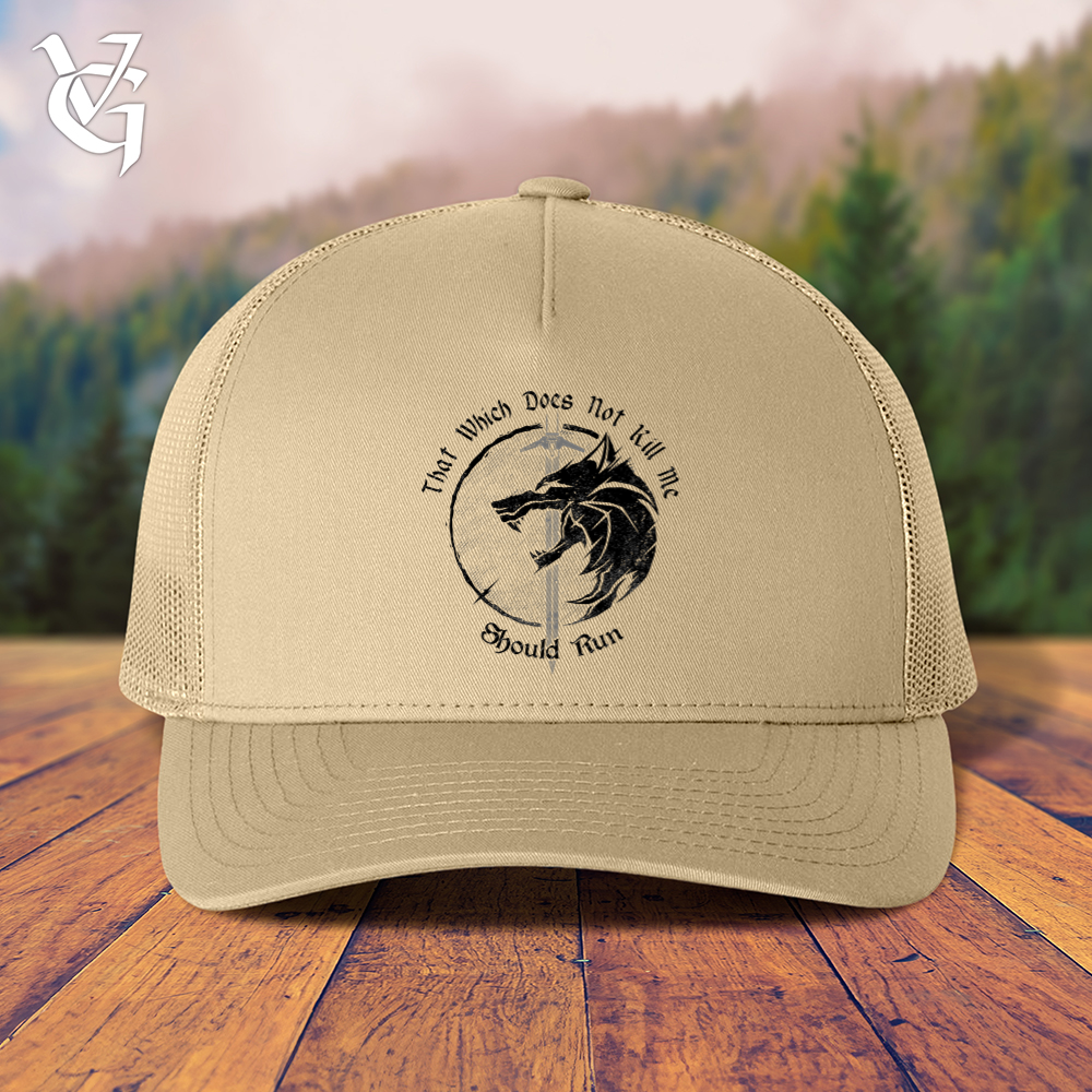 Viking Goods Should Run Wolf Trucker Cap Khaki