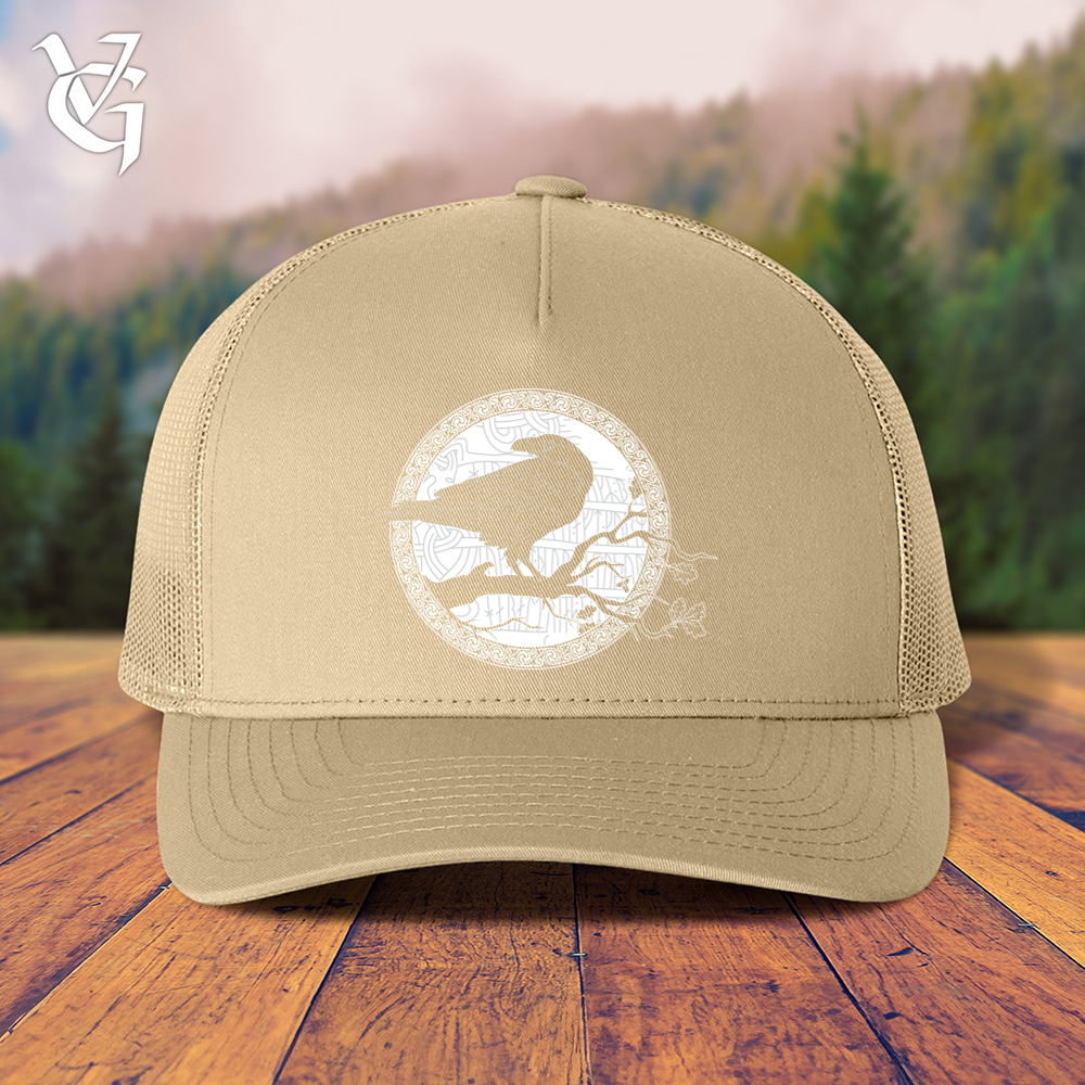 Viking Goods White Winter Raven Trucker Cap Khaki