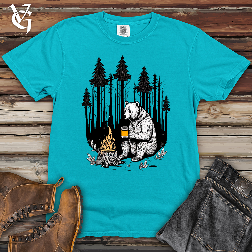 Viking Goods Bear Happy Hour Heavy Cotton Comfort Colors Tee Lagoon / L